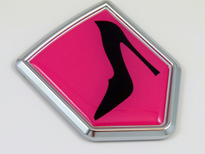 High Heels Lady driver crest 3D chrome automobile emblem