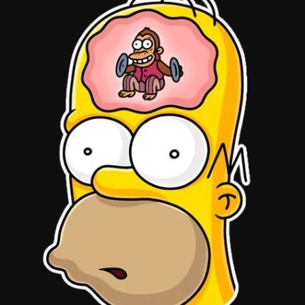 Homer_Jay_Simpson_Thinking of EVIL MONKEY Sticker