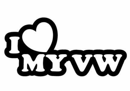 I Heart My VW funny color auto sticker