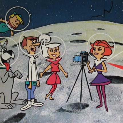 Jetsons on the moon sticker