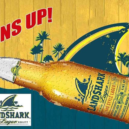 LANDSHARK FINS UP BEER STICKER