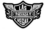 Las Vegas Bikerz Crest Black and White Sticker