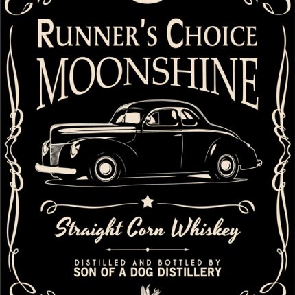 moonshine runners choice bottle label sticker