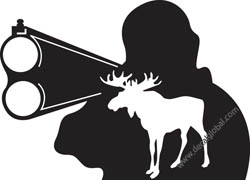 Moose Hunting Shot Gun Diecut Vinyl Decal