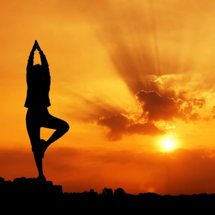 Photo Yoga Pose Sunset Sticker 9