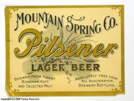 Pilsener Lager Beer Labels Mountain Spring Sticker