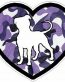 PITBULL HEART STICKER FILLS camo pruple