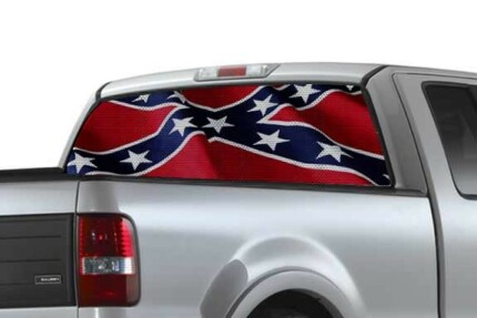 RWG rebel flag wave rear window see thru graphic - Pro Sport Stickers