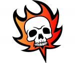 skull fire flame skull sticker 444