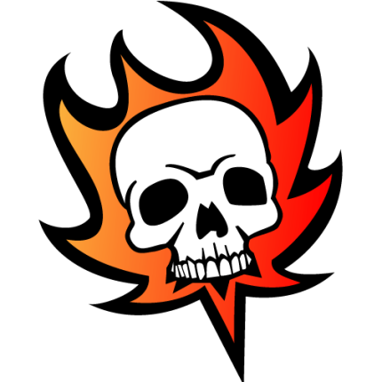 skull fire flame skull sticker 444