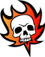 skull fire flame skull sticker 444