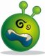 smile alien-head cartoon