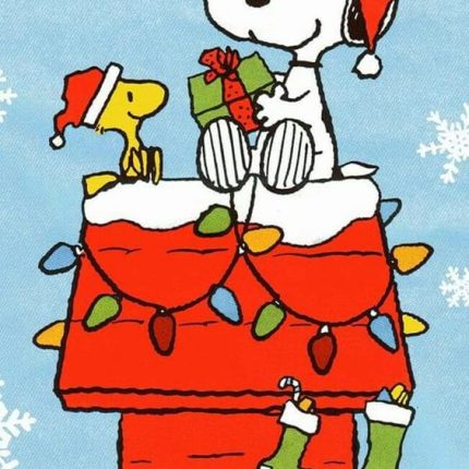 snoopy and wood christmas card sticker