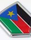 South Sudan 3D Chrome Flag Crest Emblem Car Decal