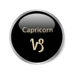 6 Small Round Zodiac Stickers Capricorn