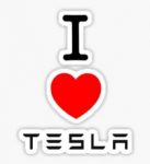 elon musk i love tesla heart sticker