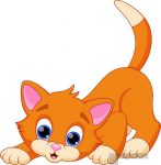 funny-ORANGE cat-cartoon STICKER