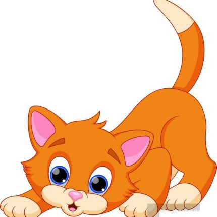 funny-ORANGE cat-cartoon STICKER