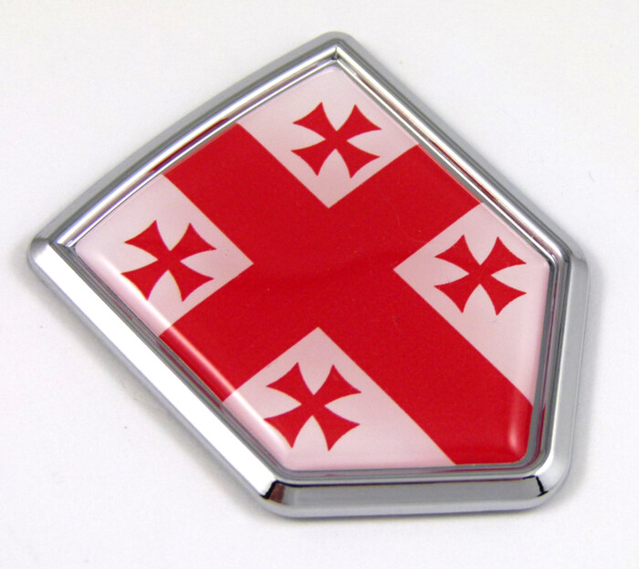 Georgia 3D Adhesive Flag Crest Chrome Car Emblem