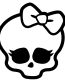 girl skull with bow diecut decal