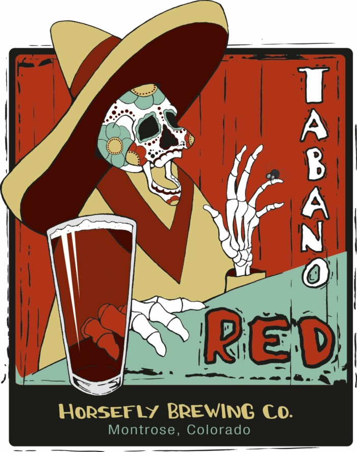 HORSELFY BREWING CO STICKER TEBANO RED