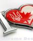 I Love Canada Ukraine Decal Chrome Emblem Sticker Car Badge