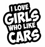 I Love Girls Who Like Cars Die Cut Decal