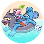 itchy and scratchy funny cartoon sticker 7