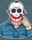 JASON FUNNY SMILE HALOWEEN STICKER