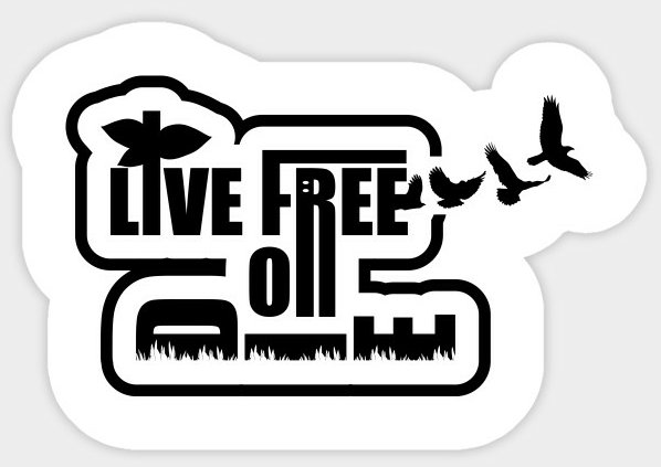 LIVE FREE OR DIE B&W GUN STICKER