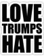 love trumps hate b&w sticker
