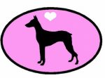 Oval Doberman Pinscher Decal PINK