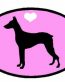 Oval Doberman Pinscher Decal PINK