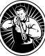 Rifle Shooter Black and White Oval Sticker
