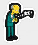 SIMPSONS MR BURNS EXCELLENT STICKER