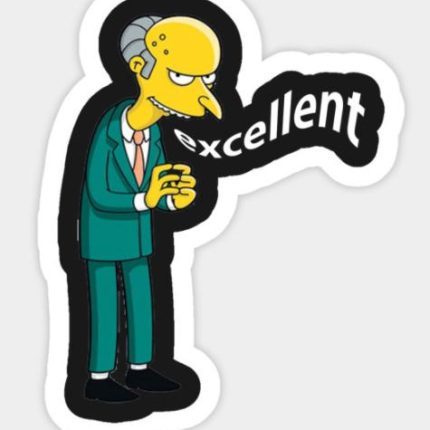 SIMPSONS MR BURNS EXCELLENT STICKER