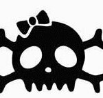 Skull with Bow Decal-