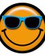 Smile orange blue shades sticker