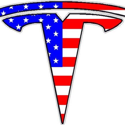 Tesla Motors T Logo decal USA FLAG