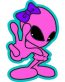 Alien Girl Sticker Color