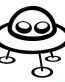 Alien Space Ship 2 Vinyl Decal