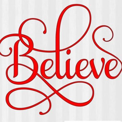 BELIEVE WITH FANCY SCROLLS DECAL