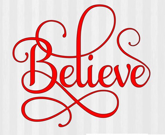 BELIEVE WITH FANCY SCROLLS DECAL