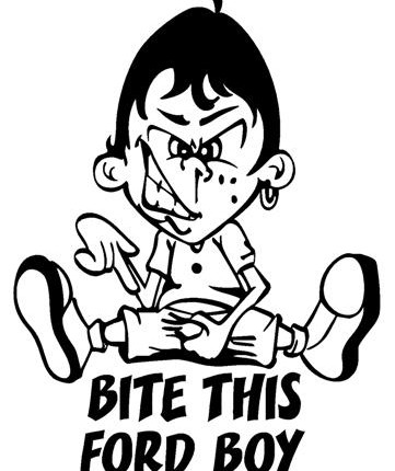 Bite This Ford Boy funny color auto sticker