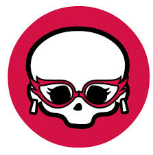 chick skull round sticker