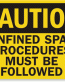 Confined Space Caution Sign 2