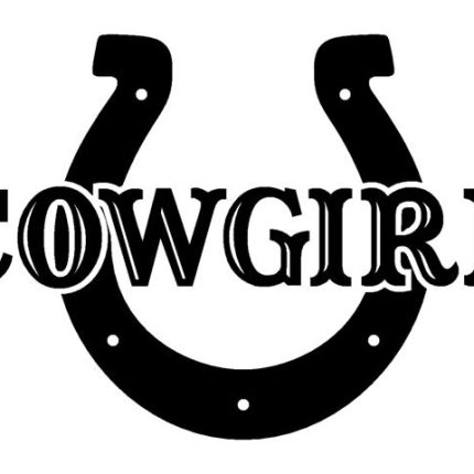 Cowgirl with Horseshoe Decal