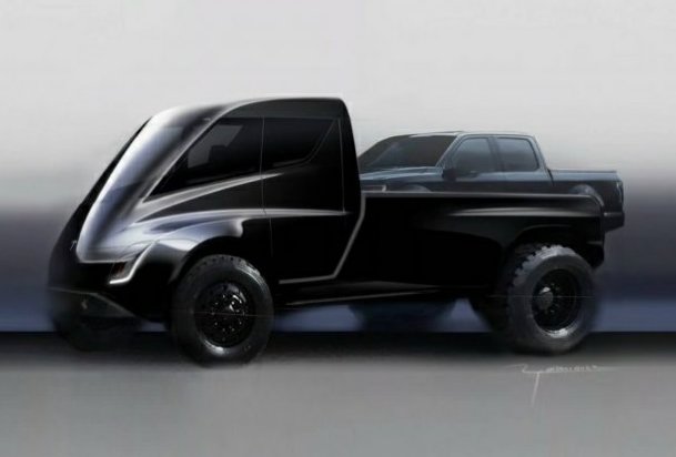 elon musk tesla-pickup-truck-rendering sticker