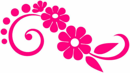 Flower Design Die Cut Decal