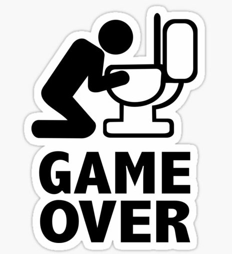 GAME OVER FUNNY BEER STICKER